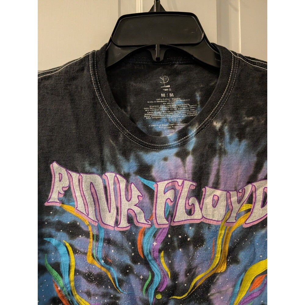 Pink Floyd 1973 Tie Dye Band T Shirt Mens Medium Black Graphic Rock Tee - Picture 5 of 9